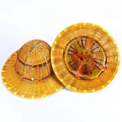 New bamboo woven safety helmet construction site construction summer sunshade hat breathable construction engineering labor insurance national standard collar