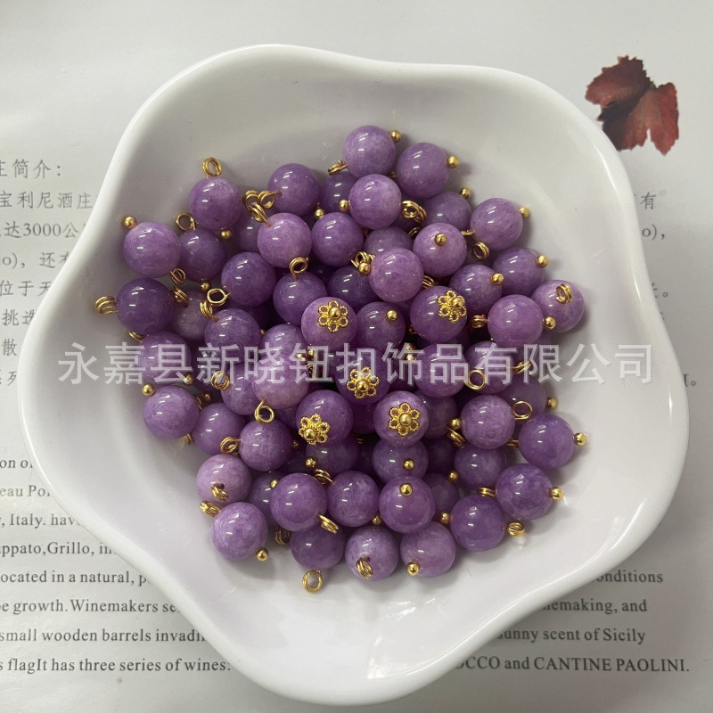 源头厂家中式国风玉石扣子旗袍扣子唐装汉服衬衫毛衣铜脚纽扣