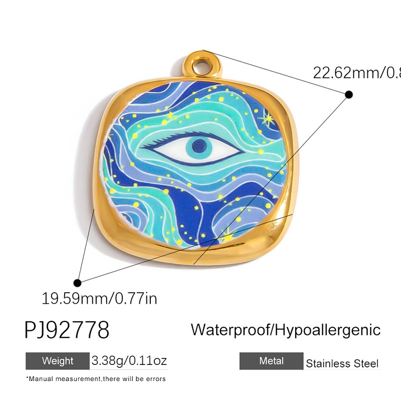 跨境不锈钢饰品配件复古手绘风花朵蜜蜂恶魔之眼海星diy项链挂件|undefined