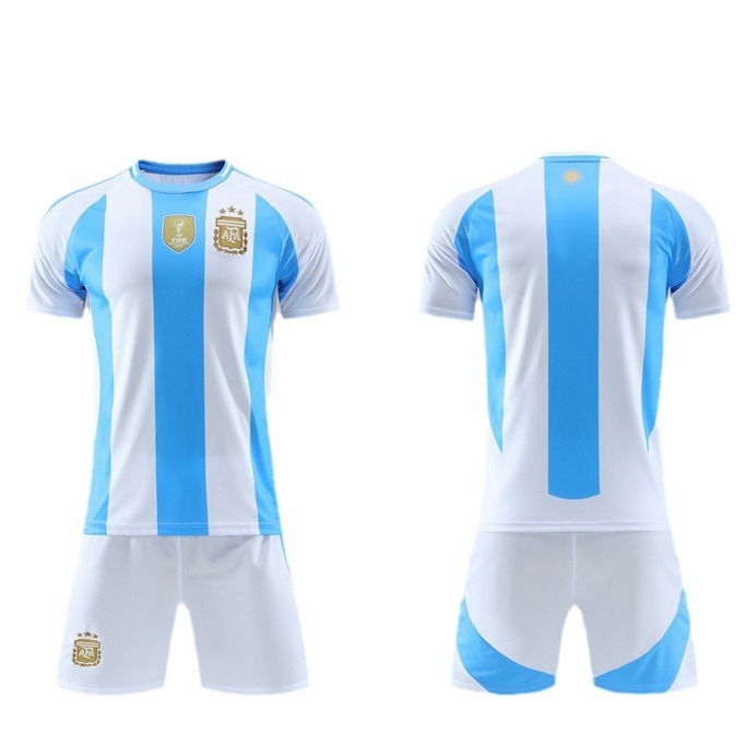 24 - 25B Argentina casa equipo nacional de entrenamiento camiseta de fútbol camiseta de niños ropa de niños adultos 16 yardas - 3XL