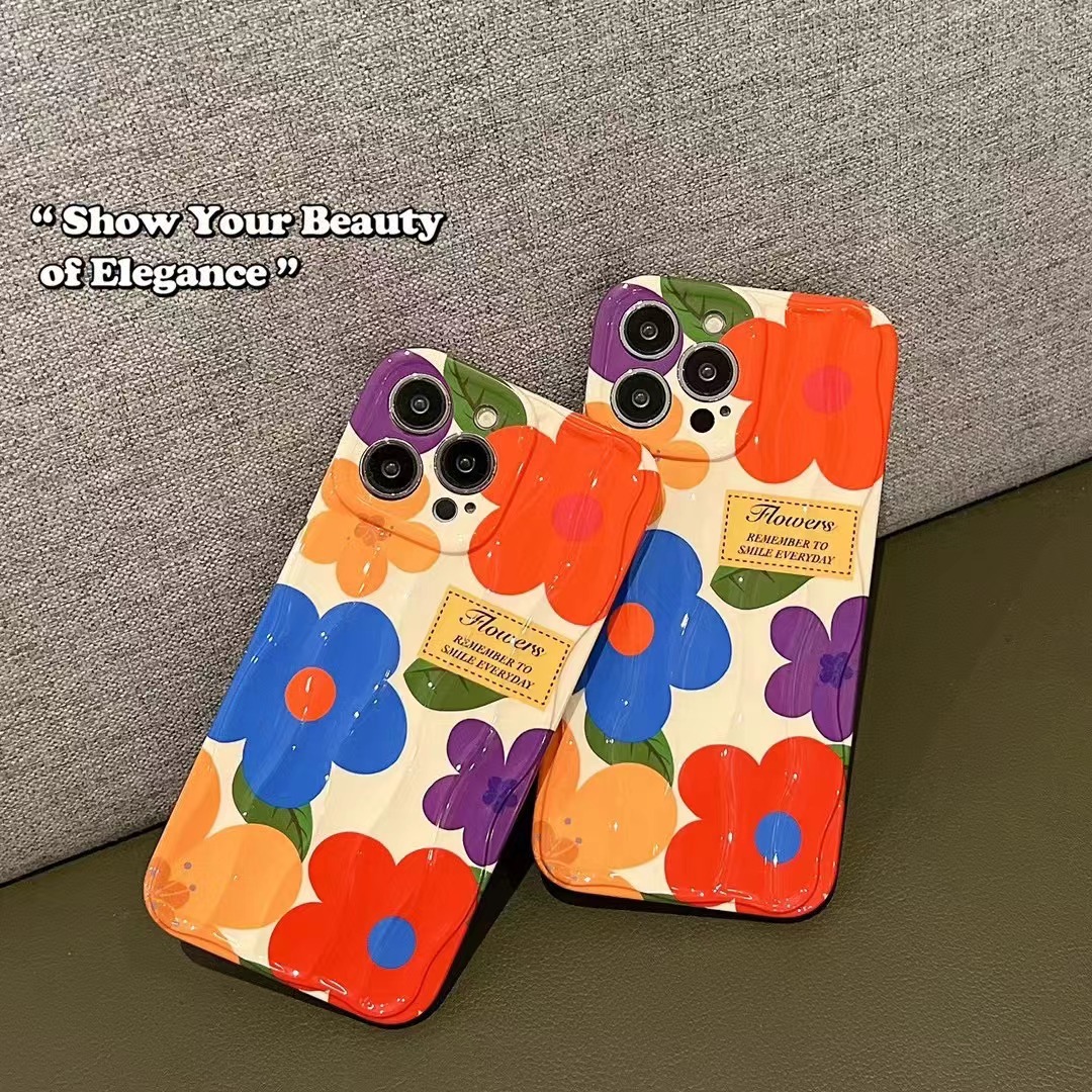 Pantalla completa flores de acuarela de color para iPhone15ProMax funda para teléfono móvil 14 Apple 13 femenino 12 suave 15 nuevo