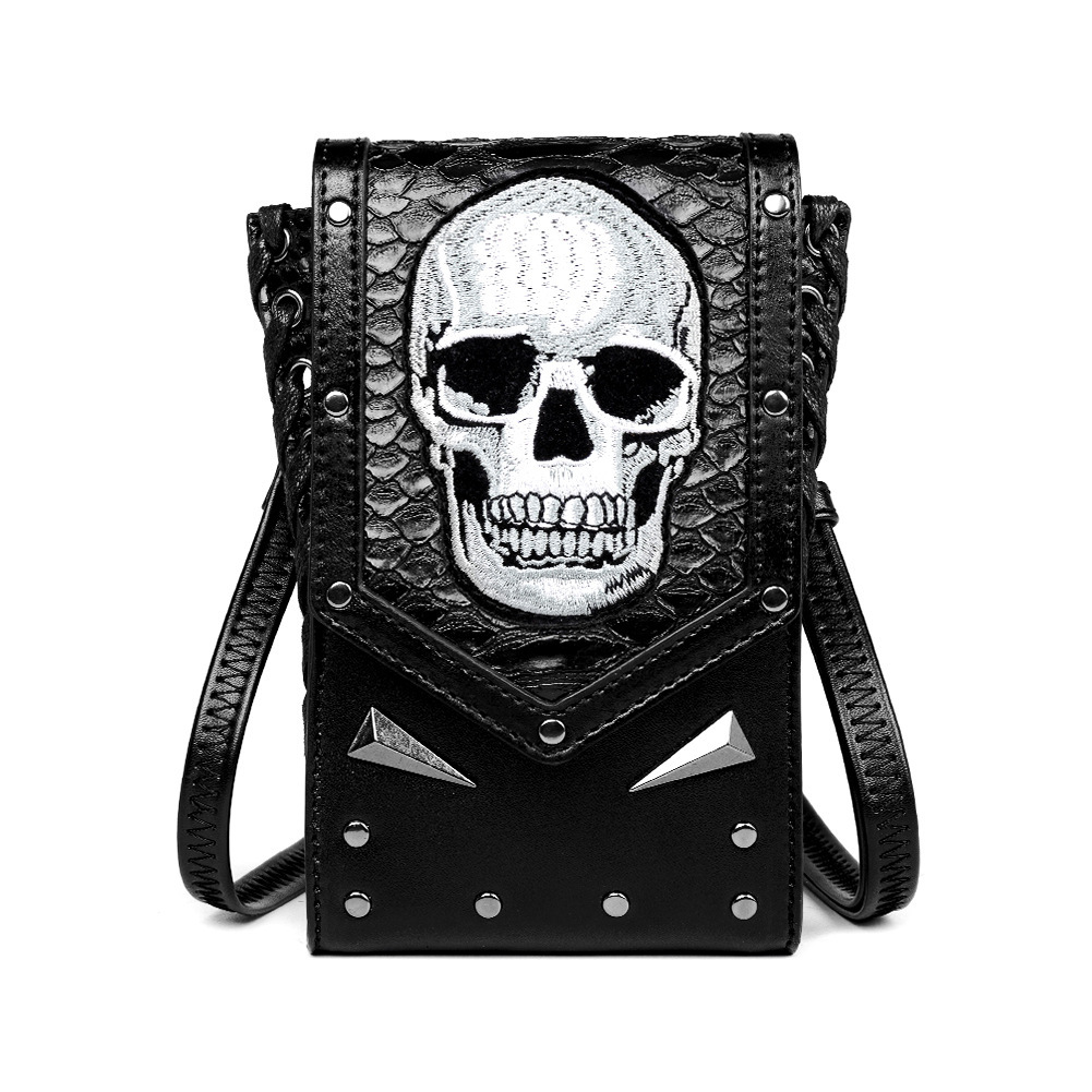 Nuevos productos europeos y americanos punk bolsos de mujer retro marrón al aire libre móvil cambio mini bolsos deportivos ociosos mini bolsos