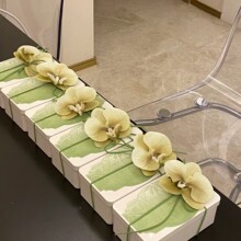 仿真花diy喜糖盒伴手礼3d打印蝴蝶兰抹茶绿大小森系清新氛围高级