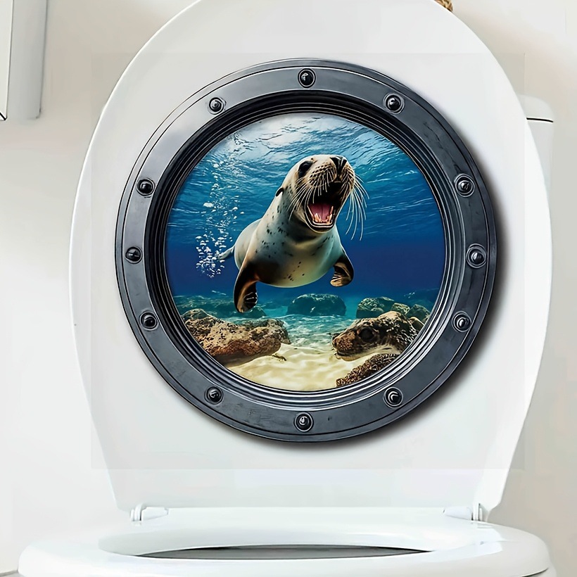 3d havsvärld delfin & säl väggklistermärke för badrum_voghion.com