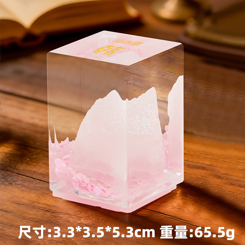 D Peach Flower-Crystal de polvo