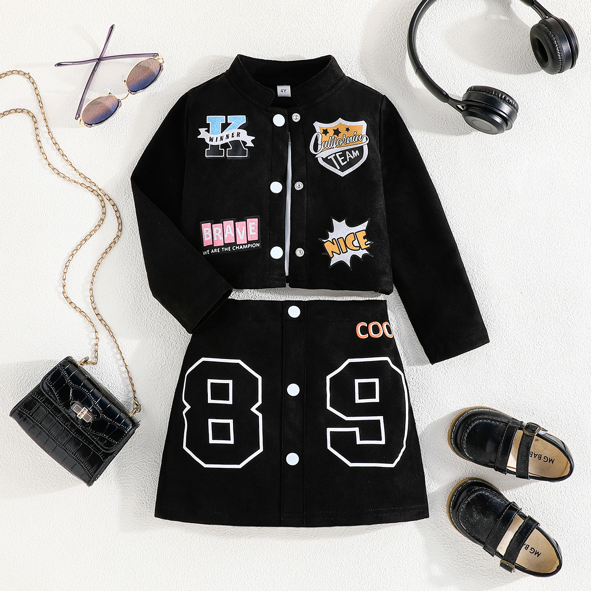2024 autumn hot selling INS girls' fashionable printed long sleeved jacket, vest, pants set_voghion.com
