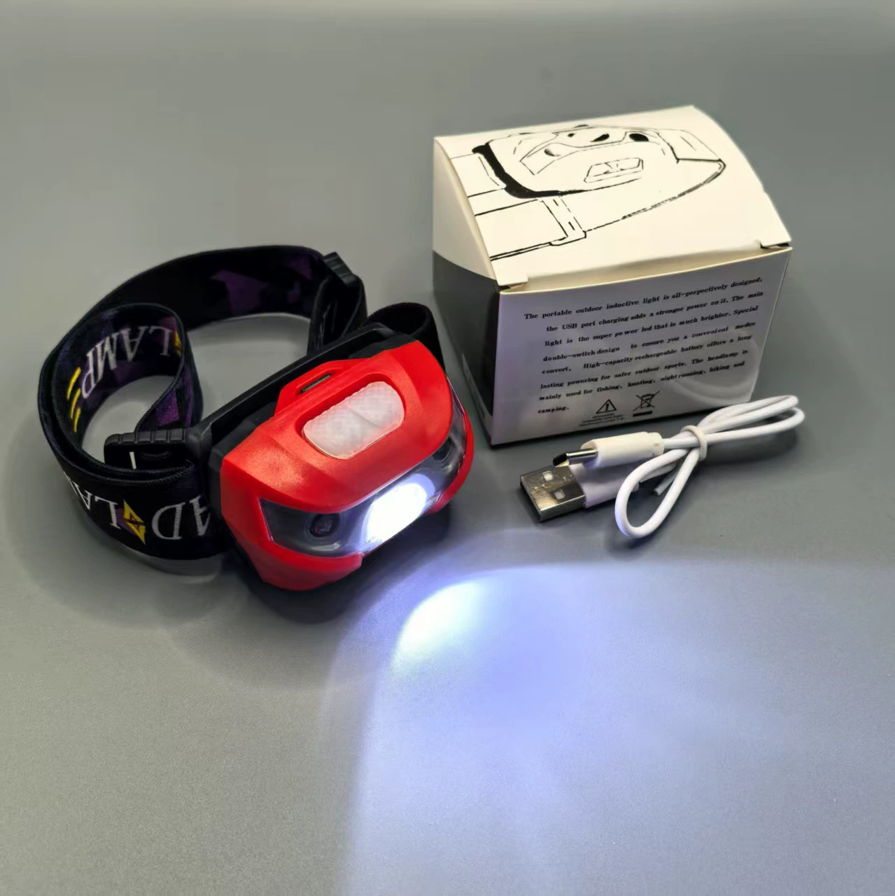 Персонализированная рыболовная USB-зарядка с ультра-длительным временем работы от батареи, светодиодная ночная рыбалка головной светильник с волновым сенсором и мощной бас-головной