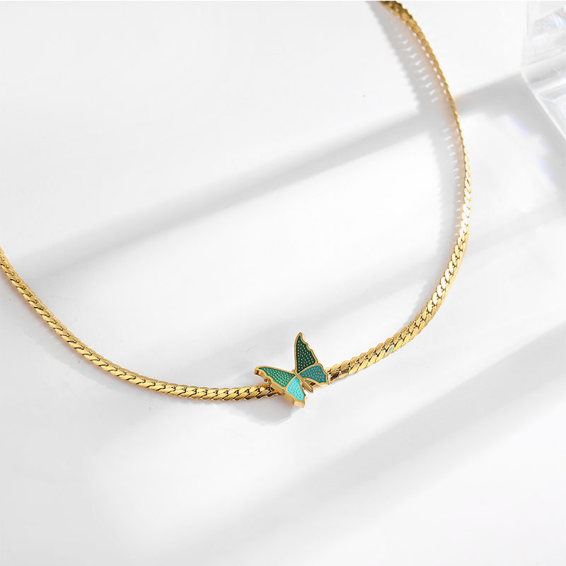 Premium 18k Gold Butterfly Titanium Steel Necklace For Women 3 26 (2)
