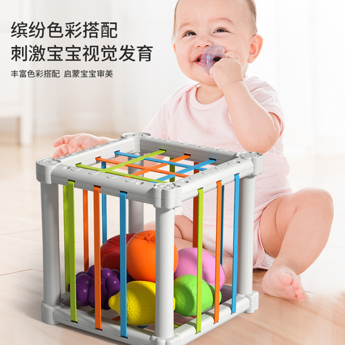 Rainbow Fruit Squeeze Toy for Baby Hand Development Grasping Toy Infant Early Education Smart Cognitive Toy