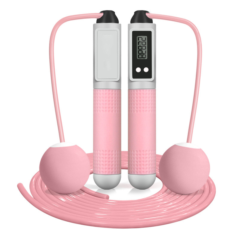 색상 일치 핑크 공 + 긴 로프