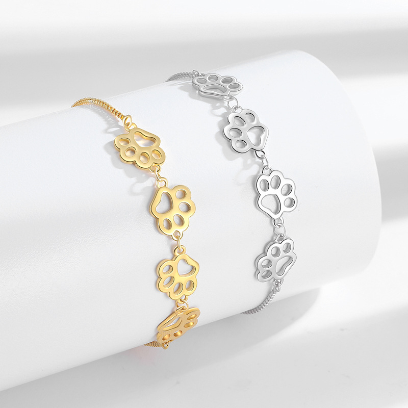 Bracciale con charm a zampa di gatto per donna regolabile_voghion.com