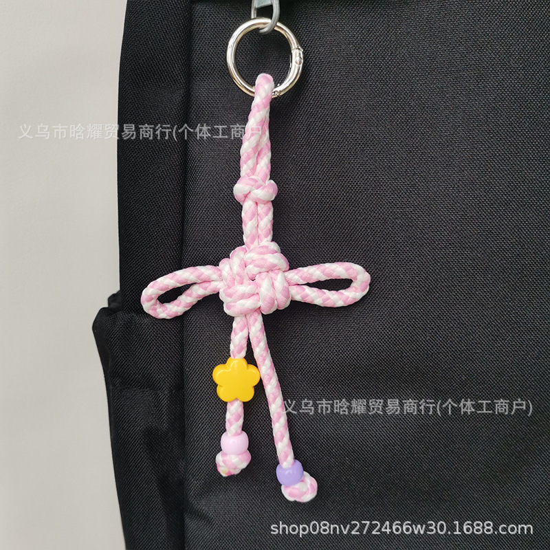 原创撞色小清新包包挂件手机钥匙扣箱包挂饰miu系挂绳简约背包配|undefined