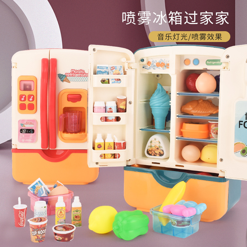 Children's play kitchen refrigerator toy set 3 years old 4 early education educational simulation kitchenware boys and girls birthday gift