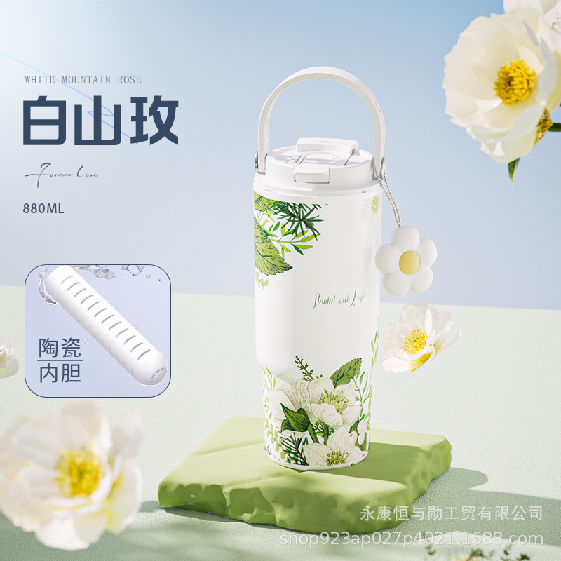 巨无霸保温杯女生高颜值大容量冰霸杯可爱图案水杯2025新款吸管杯|undefined