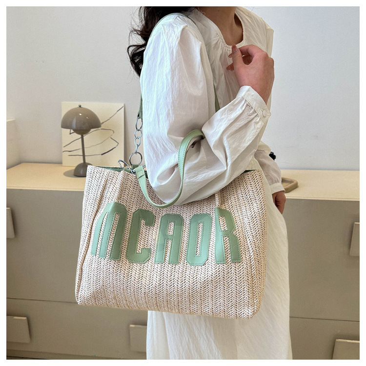 Large capacity fashion tote bag 2025 new style this year's popular woven single-shoulder bag underarm letter handbag wholesale undefined