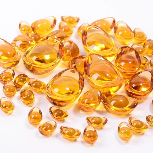 Wholesale crystal ingots, citrine gold ingots big and small gold ingots home decorations glass ingots handicrafts