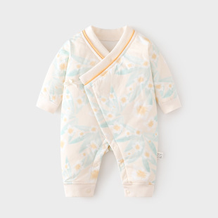 Newborn baby cotton jumpsuit thin cotton boneless jacket autumn and winter cotton newborn 40g butterfly coat baby climbing suit