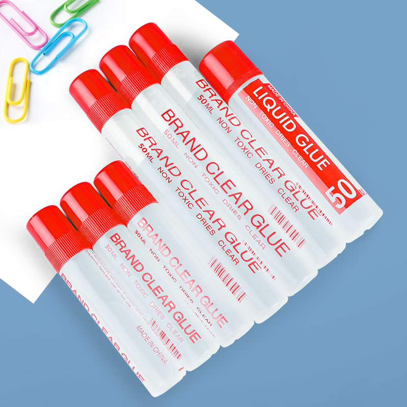 50ml Liquid Glue for Students, Clear Craft Glue, DIY Slime Materials, Glue with Gauze and Sponge Tip