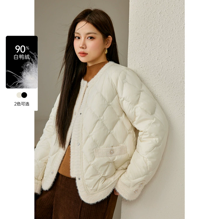 [90% утка бархат] Слепое шоу большой размер женской одежды нежный теплый пуховик жирный mm2024 зимний новый