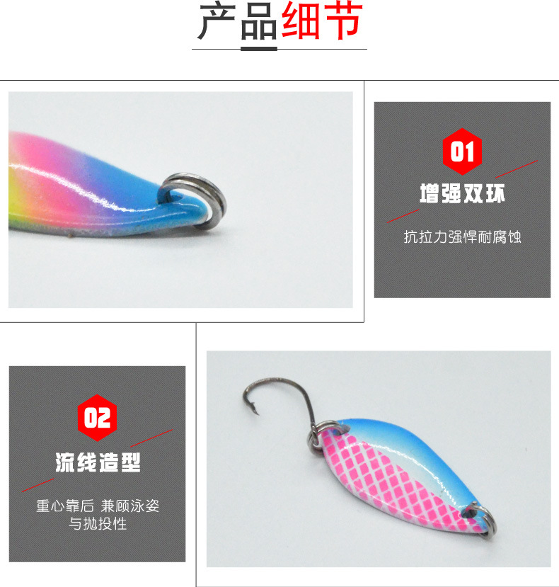 2 Pcs Jigging Spoons Lure Metal Spoons Baits Fresh Water Bass Swimbait Tackle Gear