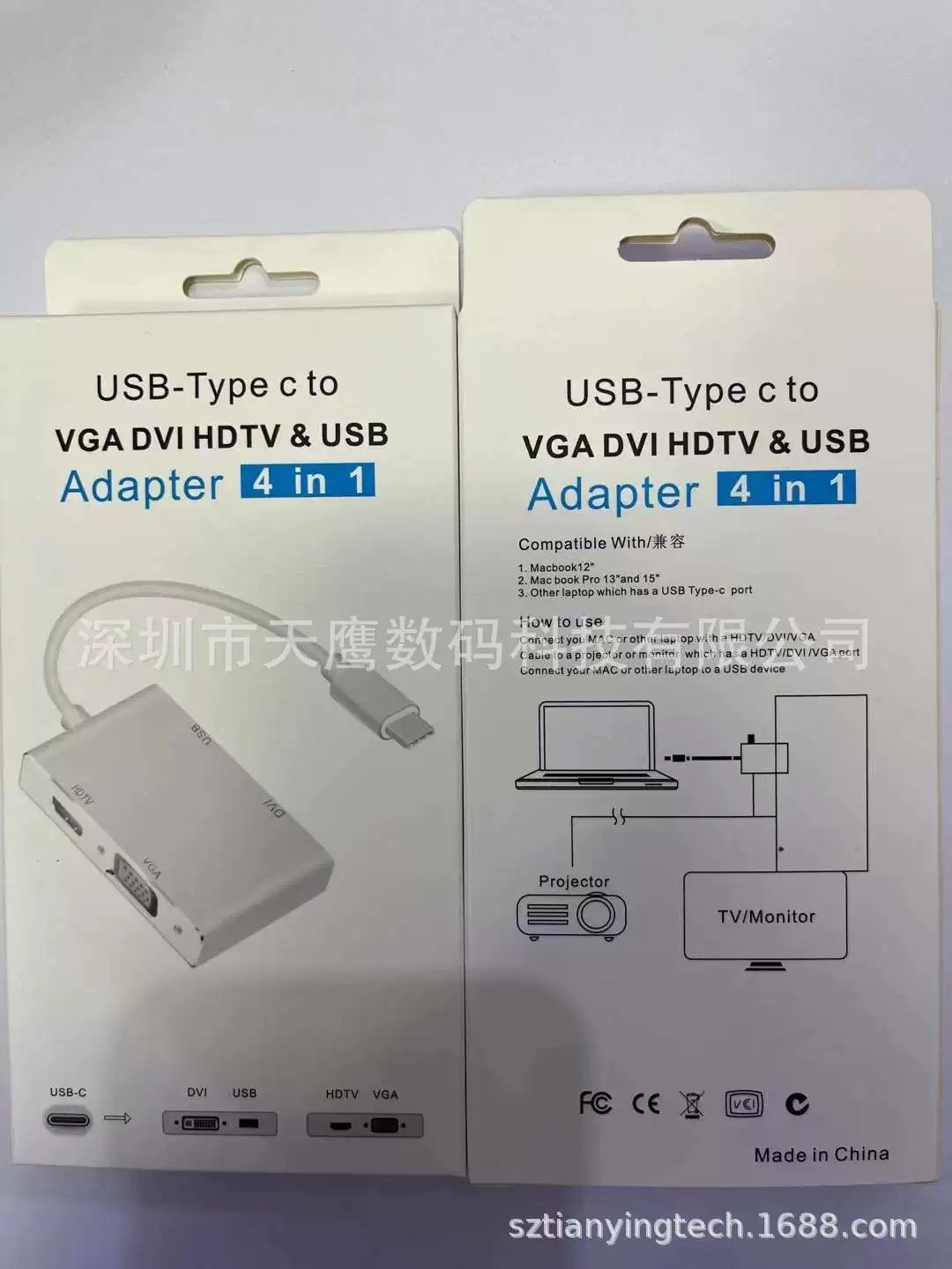 USB3.1 Type-C к HDTV VGA DVI Four-in HD Video Converter Line