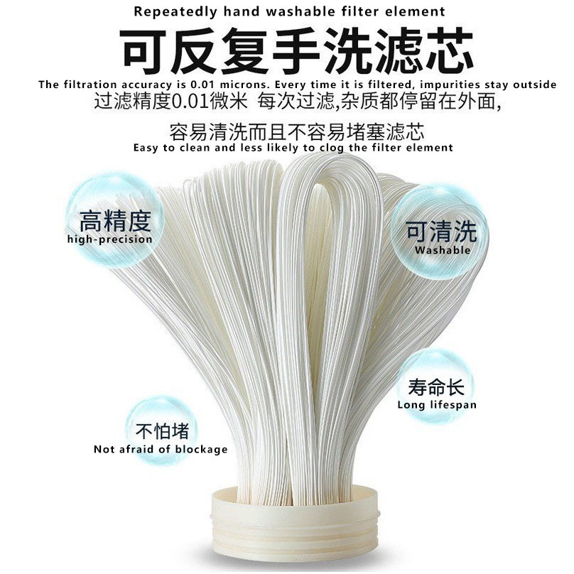 Cartucho filtrante PVDF para purificador de agua — filtro doméstico de acero inoxidable, tipo horizontal, lavado manual