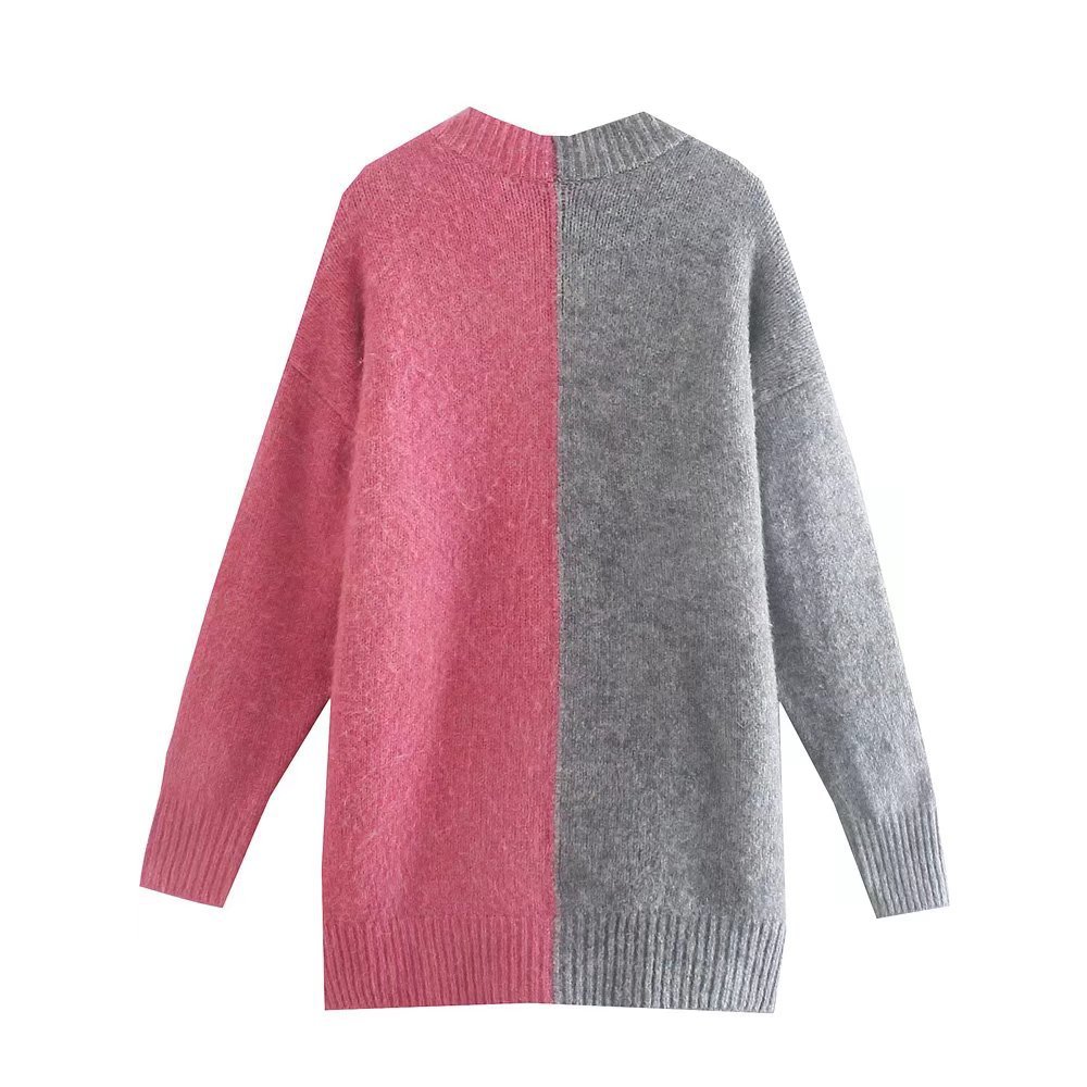 Color Matching Knitted Sweater Cardigan NSXFL103719
