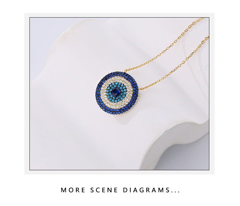 Collana in argento sterling con occhio del diavolo e catena a clavicola retrò con diamanti di nicchia_voghion.com