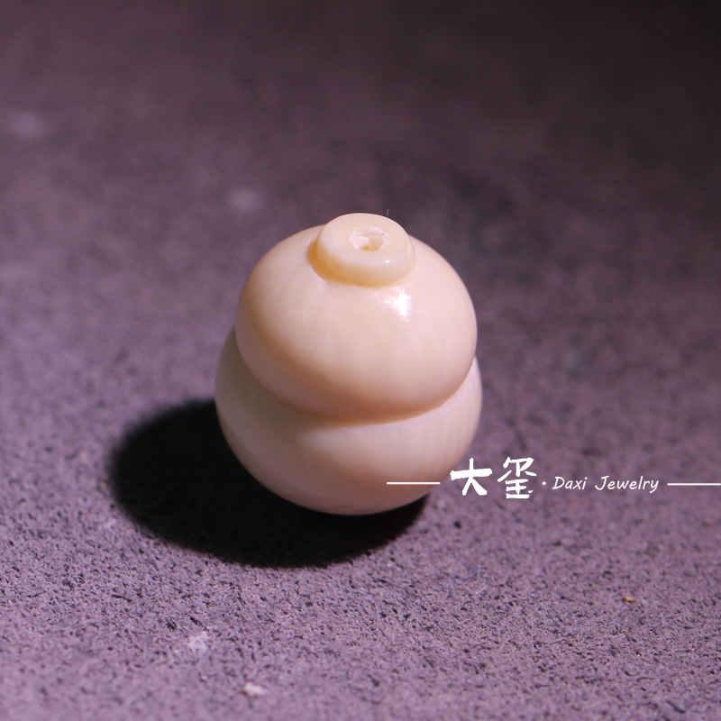 天然猛犸象牙雕刻件圆葫芦  吊坠文玩配饰DIY小配饰