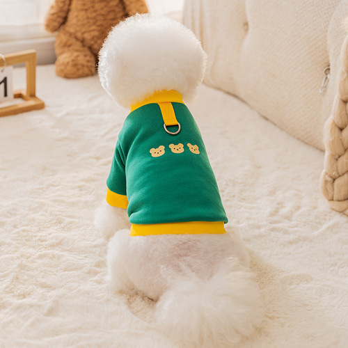 Autumn pet sweatshirt kitten thin velvet small puppy warm puppy teddy bear two-legged cat clothes
