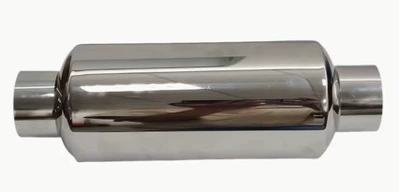 Car exhaust tip stainless steel muffler universal exhaust pipe modification silver single outlet exhaust tip cover wholesale (Exhaust pipe)