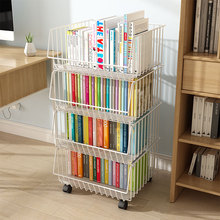 書房置物架多功能書籍房間大容量多層落地收納架家用可移動小推車
