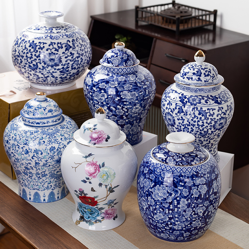 General jar tea jar large ceramic sealed jar moisture-proof household gift tea box tea packaging jar wholesale