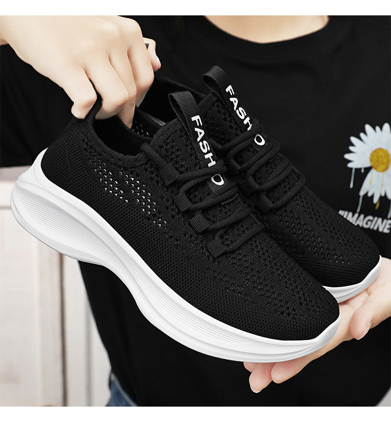 Zapatos de moda de primavera para mujeres 2026 zapatos de malla de tela transpirables zapatos de correr suaves zapatos casuales zapatos deportivos de comercio exterior
