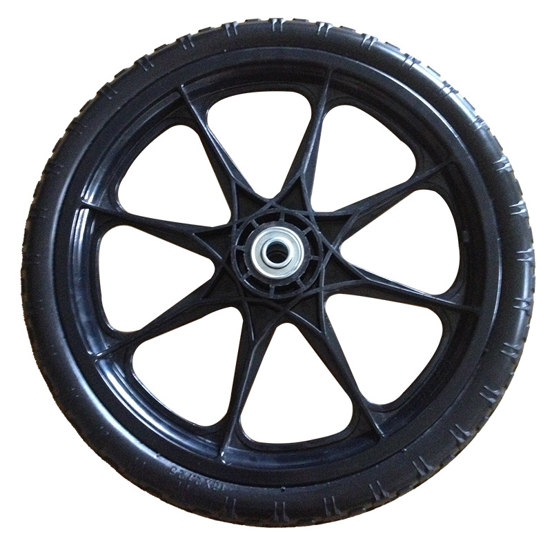 工具车轮子轮椅车轮实心轮胎16寸好操控结实耐用高承重四轮车后轮