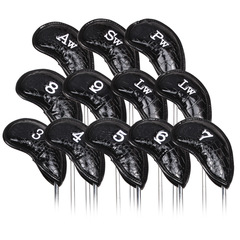 12 pcs/set Golf club cover, club protective cover, PVC iron ball cover, crocodile pattern iron protective cap cover