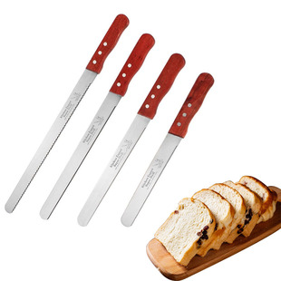 Stainless Steel Wooden Handle Bread Knife, Special Knife for Cutting Bread, Serrated Knife, Toast Knife, Non-Shedding Baking Cake Knife for Slicing