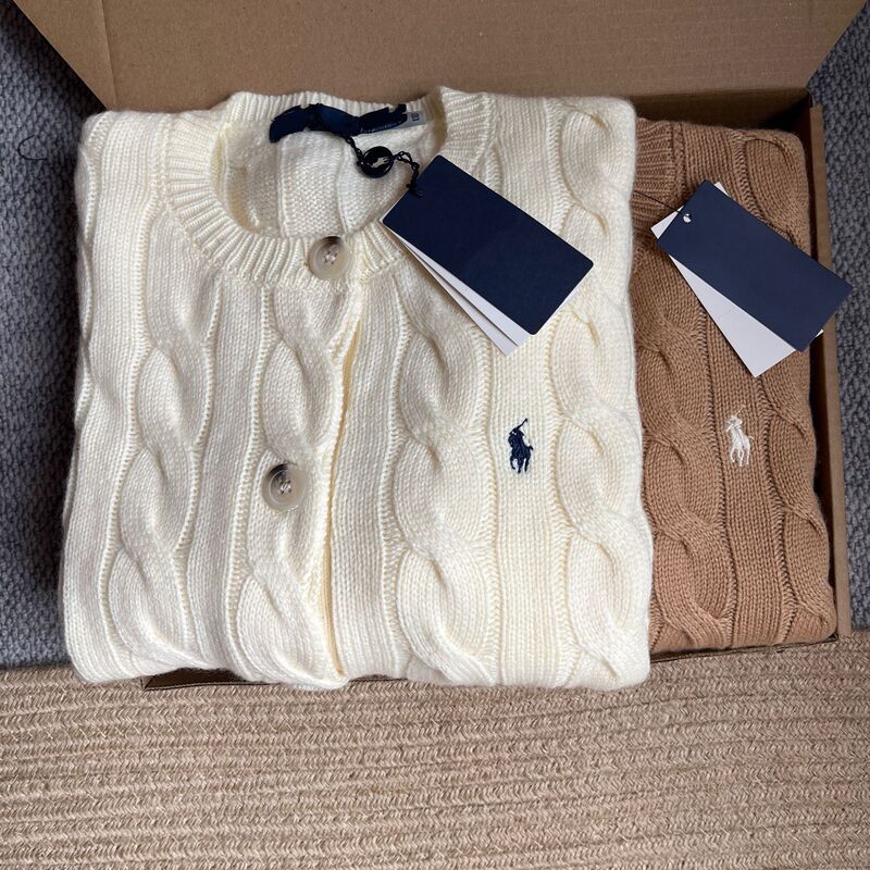 Ralph high quality Sweep Size 80% Wool 20% Cashmere PL Wool Cardigan All-match Casual Cardigan Women