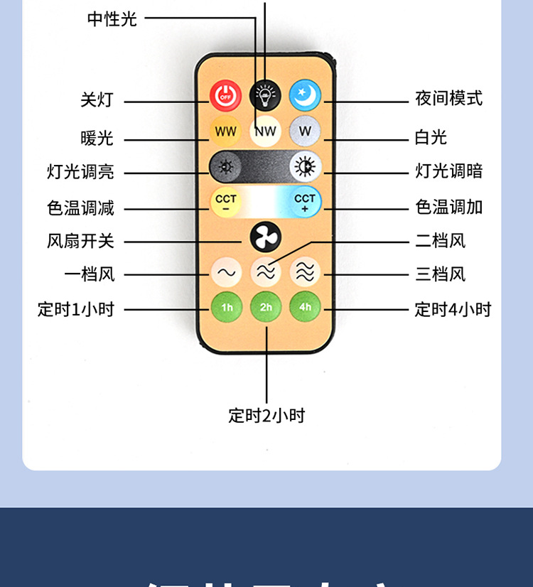 Lámpara de Techo con Ventilador LED de Tres Colores con Montaje de Tornillo E27 para Sala de Estar, con Control Remoto, Lámpara de Ventilador Inteligente para Cocina y Dormitorio, Bombilla Regulable