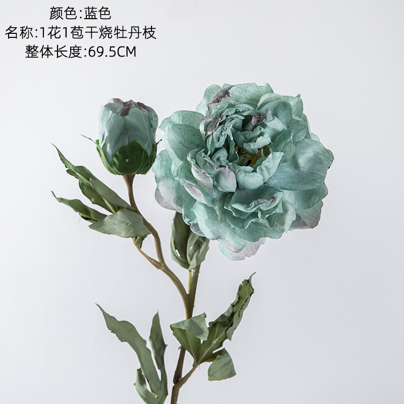 Wedding Artificial Flower1 Flower1 Bud Dried Burned Peony Branch Artificial Flower Home Decoration YC1032