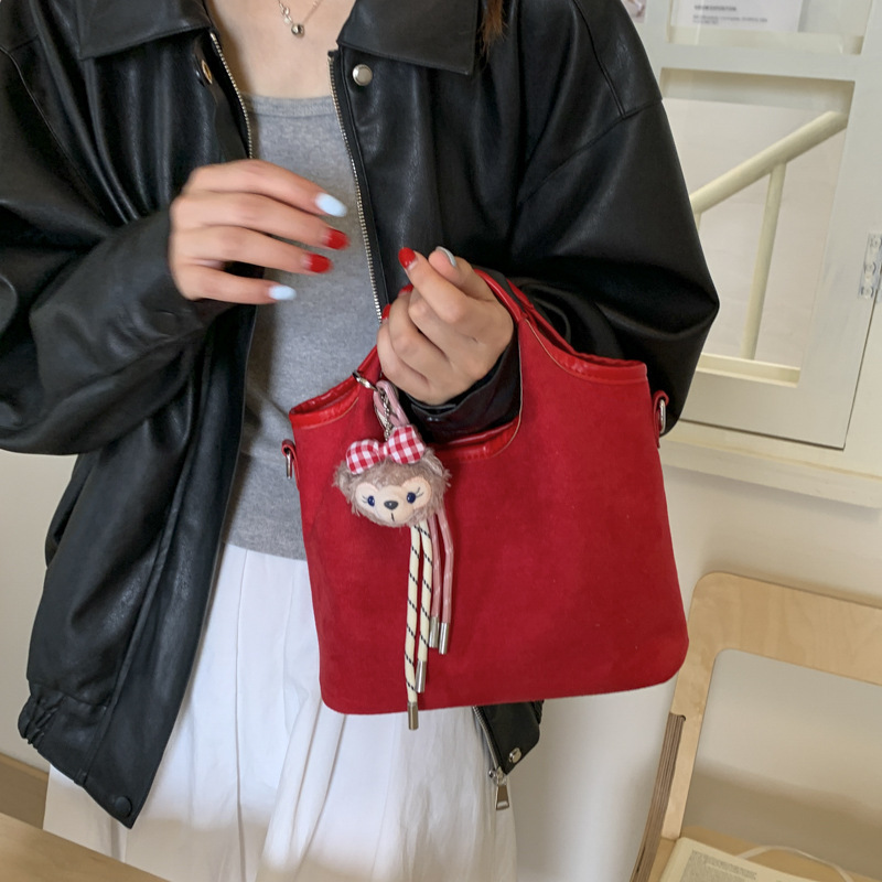 大容量休闲菜篮子手提包女2025秋冬新款通勤百搭单肩斜挎包水桶包|undefined