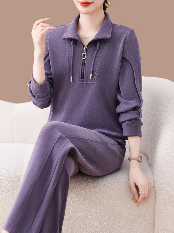 卫衣运动套装女2025新款春秋中年妈妈五十多岁洋气减龄休闲两件套|undefined