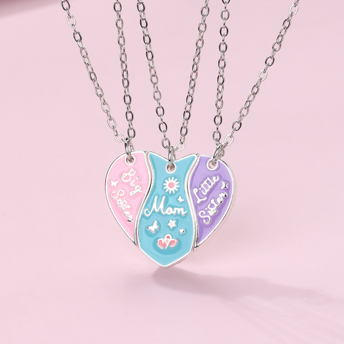 Simple Style Letter Heart Shape Alloy Enamel Unisex Pendant Necklace display picture 4