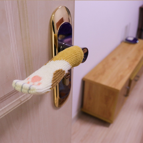 Cute Cat Paws Table Leg Covers Silent Double Layer Thick Protection Floor Desk Leg Pads Home Door Handle Covers
