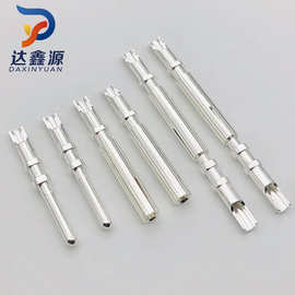 2.4镀银公母插针插孔pin针连接器公母端子环保黄铜开槽母孔