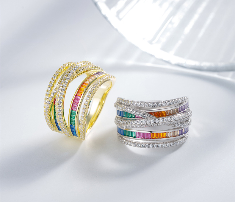 12g Weight Artificial Gemstones Inlay Material Rings Classification 925 Sterling Silver Artificial Gemstones Rings Geometric