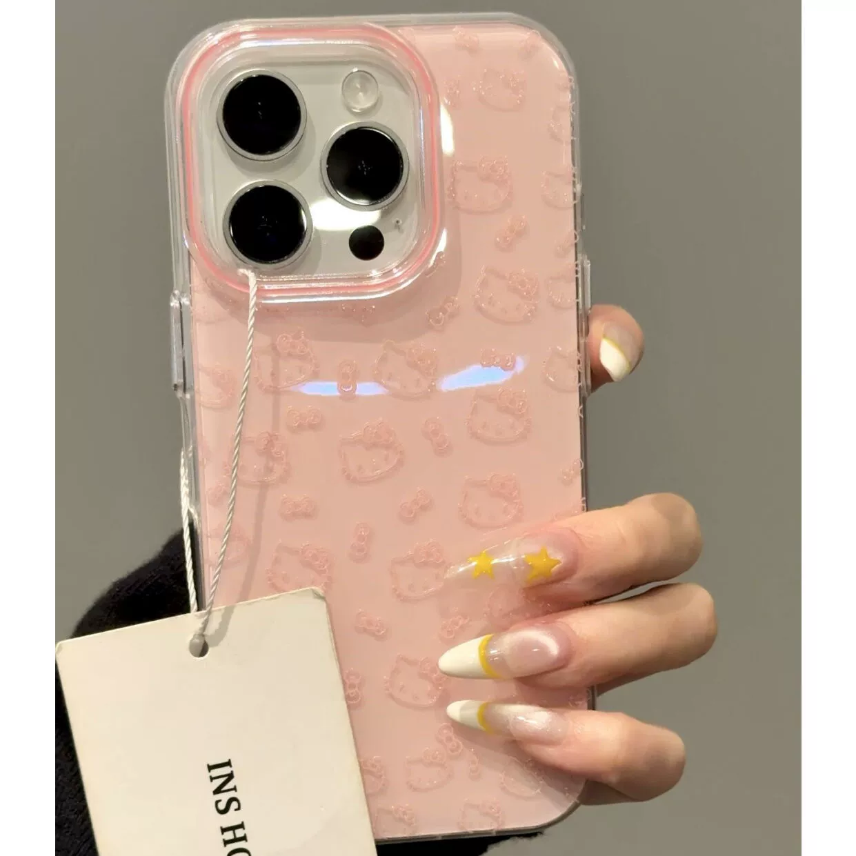 Чехол для телефона Hello Kitty для iPhone 11–17 Pro Max, дизайн с крупной дыркой IMD, мягкий TPU