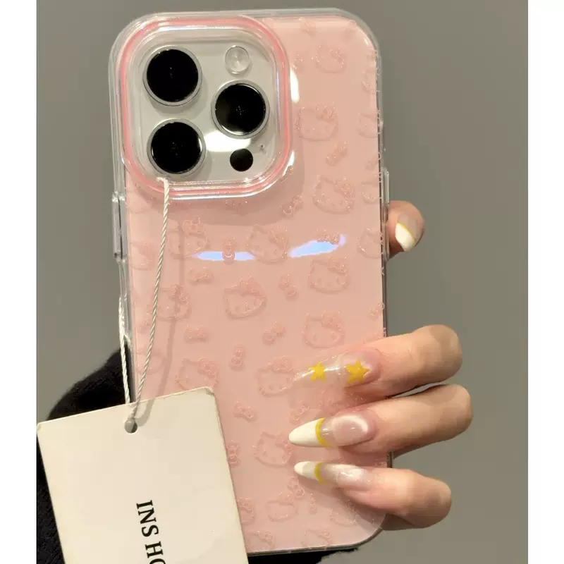 Чехол для телефона Hello Kitty для iPhone 11–17 Pro Max, дизайн с крупной дыркой IMD, мягкий TPU