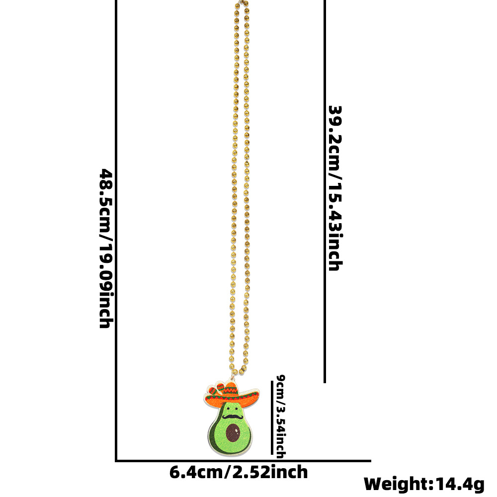 Día de los Muertos Collar de Decoración de Esqueleto 5 de Mayo Fiesta de Fotografía Accesorios de Esferas de Pimienta Sombrero de Paja