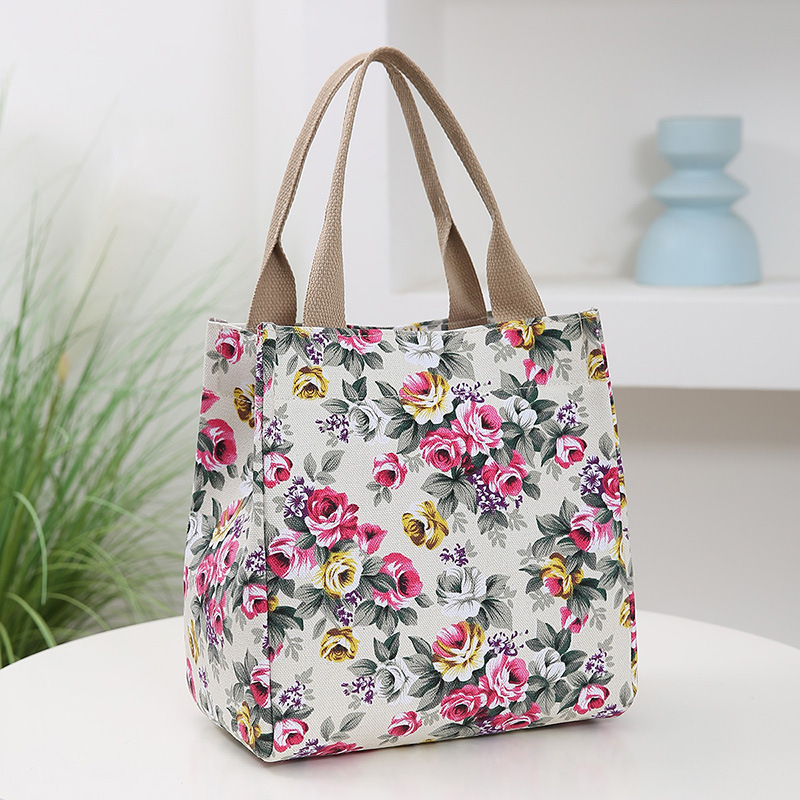 Nuevo bolso portátil de mamá impresa portátil bolso de almuerzo damas bolso de moda retro bolso de trabajo en stock